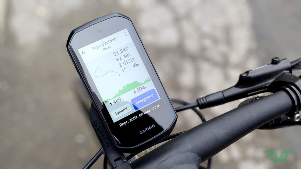 En fin d'activité, il n'y a plus qu'à enregistrer pour retrouver toutes les statistiques dans l'application Garmin Connect.