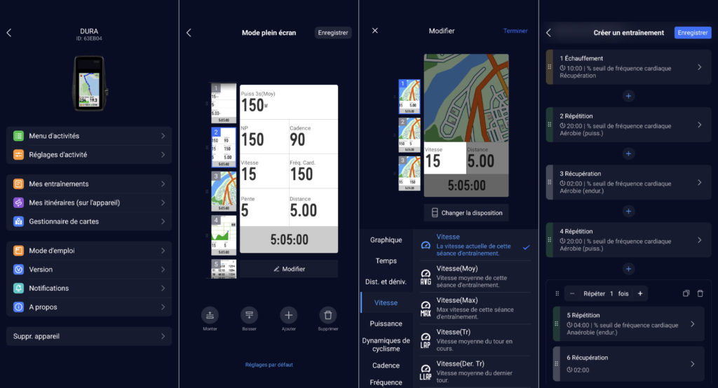 Gestion du compteur, personnalisation des écrans, planification d'un entraînement... tout se fait via l'application Coros.